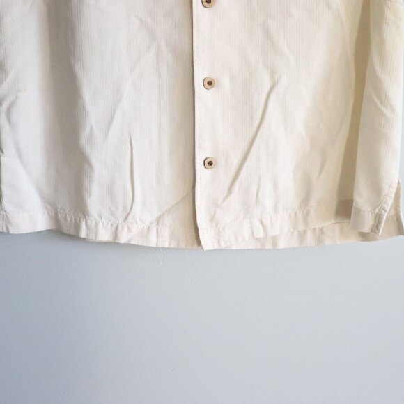 Tommy Bahama Mens Cream Sz S 100% Silk Buttoned‎ Camp Collared Vacation Top - Picture 11 of 15